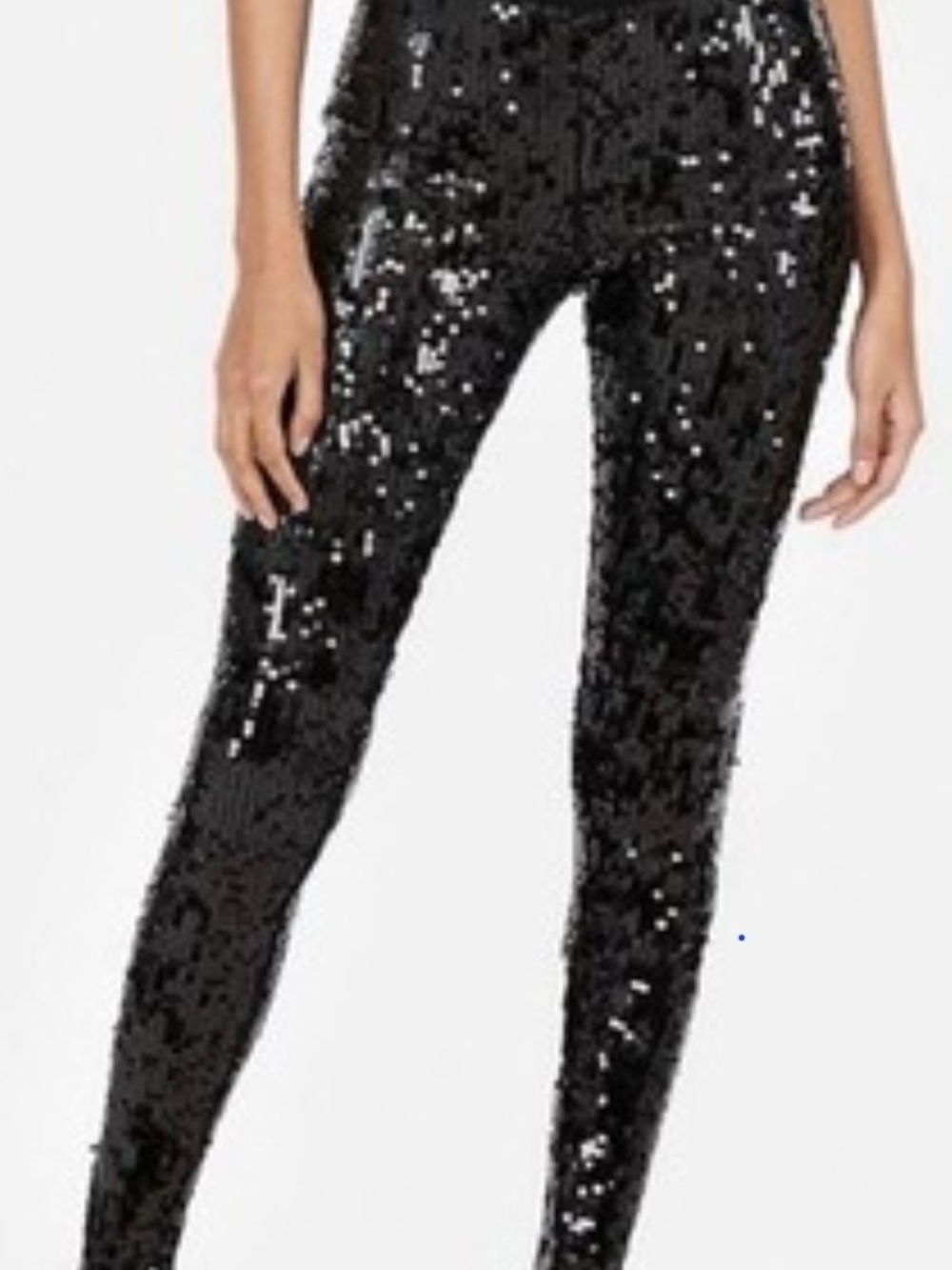 Express Sequin High-Waist Skinny Leggings - Black